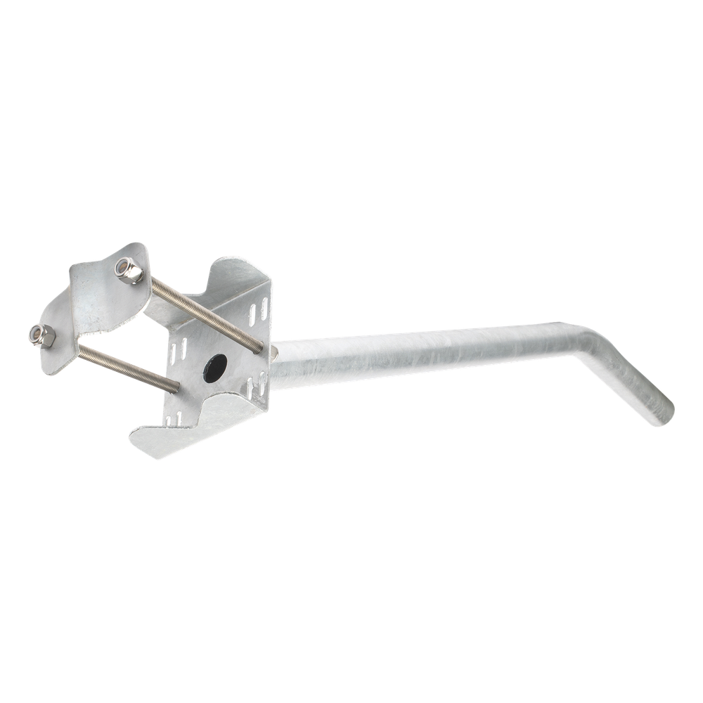 Brazo Galvanizado para Luminaria de 2" Diámetro con Abrazadera para Poste hasta 6" Diámetro.