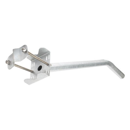 Brazo Galvanizado para Luminaria de 2" Diámetro con Abrazadera para Poste hasta 6" Diámetro.