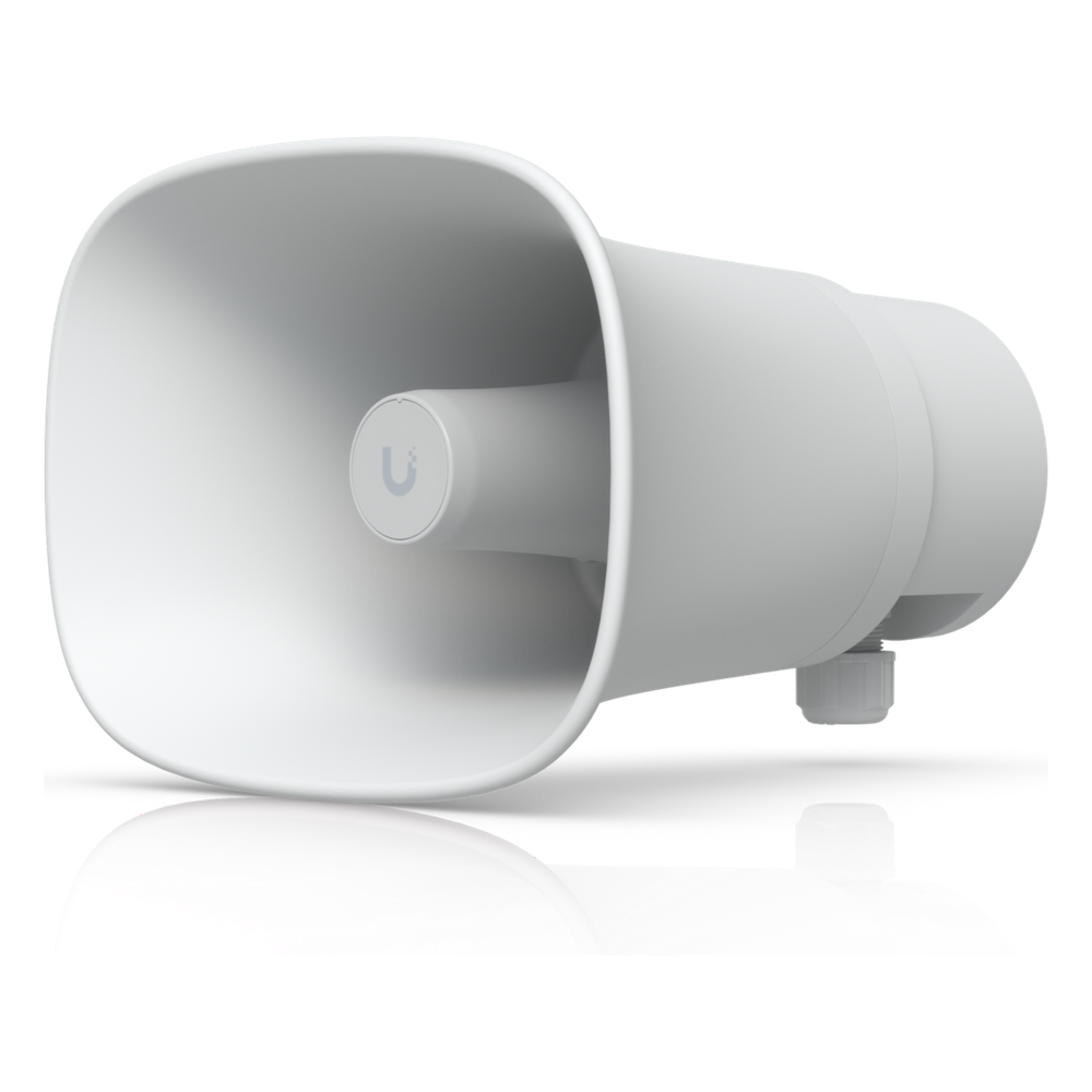 UniFi Protect AI Horn Speaker, Altavoz IP 120 dB, PoE+, Alerta AI Avanzada, Montaje Pared, Esquina y Poste, IP66