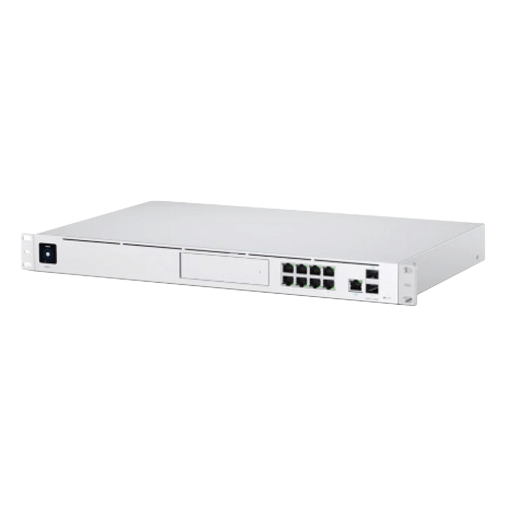 UniFi OS Console: Dream Machine Pro, con 1 puerto WAN Gigabit RJ45, 1 puerto WAN 10G SFP+ / 8 puertos LAN Gigabit RJ-45, y una bahía de HDD 3.5" (No incluye HDD), Integra todas las aplicaciones UniFi