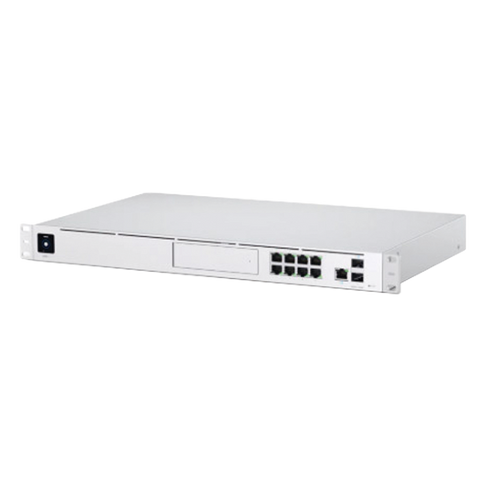 UniFi OS Console: Dream Machine Pro, con 1 puerto WAN Gigabit RJ45, 1 puerto WAN 10G SFP+ / 8 puertos LAN Gigabit RJ-45, y una bahía de HDD 3.5" (No incluye HDD), Integra todas las aplicaciones UniFi