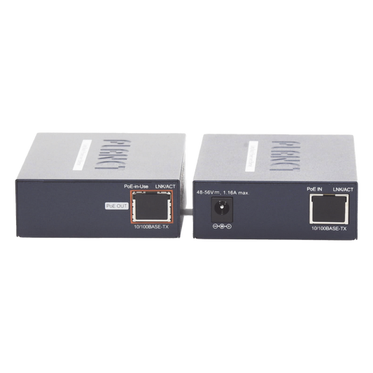 Kit Transmisor y Receptor PoE de Largo Alcance Sobre Coaxial Hasta 1 km