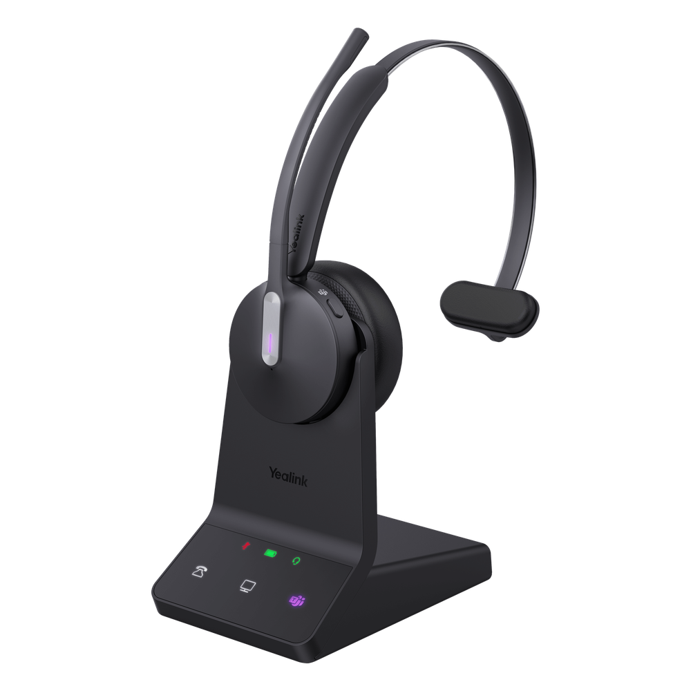 Diadema Inalámbrica WH64 Mono de Yealink con Certificación Teams y Altavoces de 30 mm para Audio HD