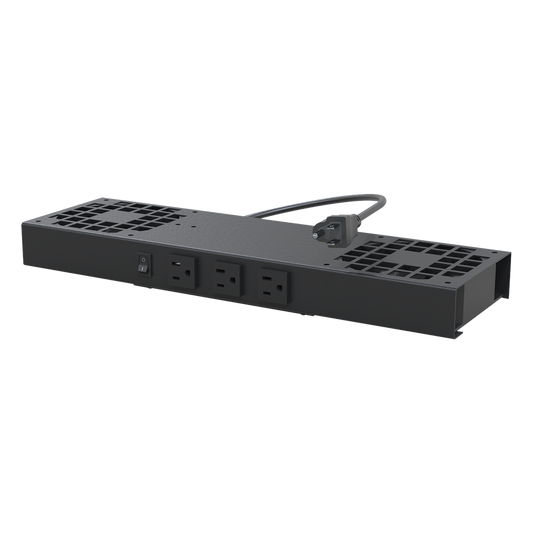 Kit de 2 Ventiladores (12 x 12 cm) con 3 Tomas de Corriente 110 Vca/50 Hz con Clavija