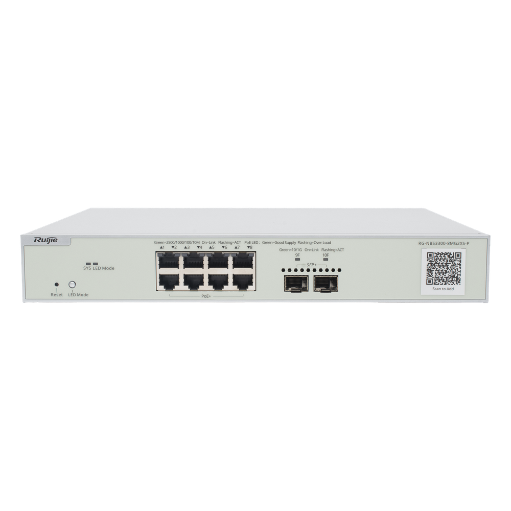 Switch Multi-Gigabit PoE+ Capa 2 con 8 Puertos 2.5G PoE+ hasta 240W y 2 Uplink SFP+ 10G ,Administrable Cloud, Diseñado Para Access Points WiFi 6/7