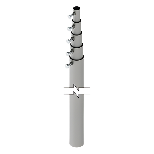 Mástil telescópico de 15 m (49.2 ft) Compuesto por 5 Secciones Concéntricas (requiere accesorios de instalación)