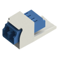 Módulo Acoplador LC Duplex, para Fibra Óptica Monomodo OS1/OS2, Tipo Mini-Com, Color Blanco Mate