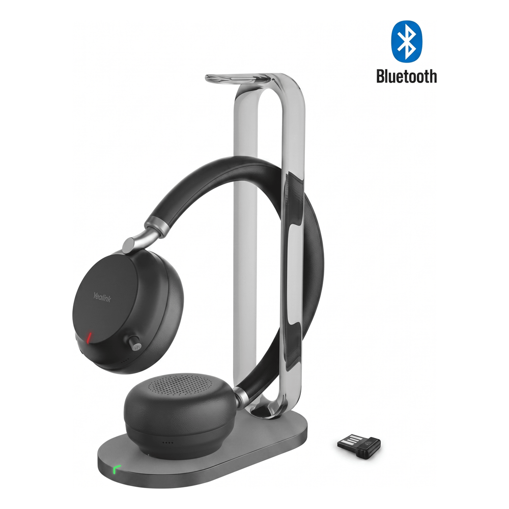 Diadema Inalambrica BH76 Plus With Charging Stand UC Black USB C/A de Yealink con ANC Híbrida y Estación de Carga Premium
