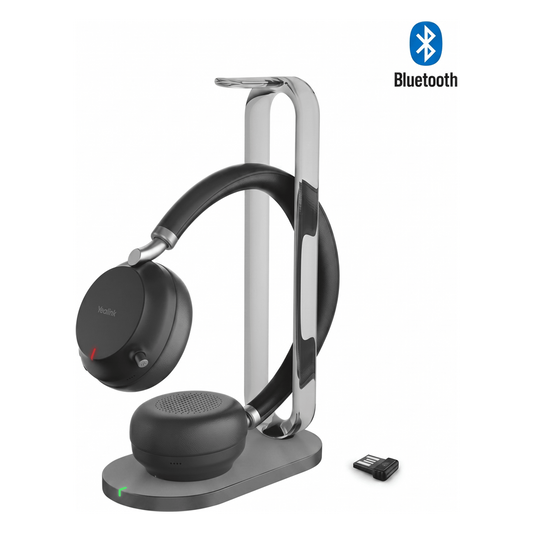 Diadema Inalambrica BH76 Plus With Charging Stand UC Black USB C/A de Yealink con ANC Híbrida y Estación de Carga Premium