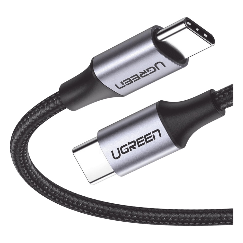 Cable USB-C a USB-C | 1 Metro (3.28 Pies) | Transferencia de Datos de 480 Mbps | Carga Rápida de Hasta 60W | QC 4.0/3.0/2.0 | PD3.0 | FPC | AFC | Protección Integrada | Caja de Aluminio | Nylon Trenzado | Color Negro