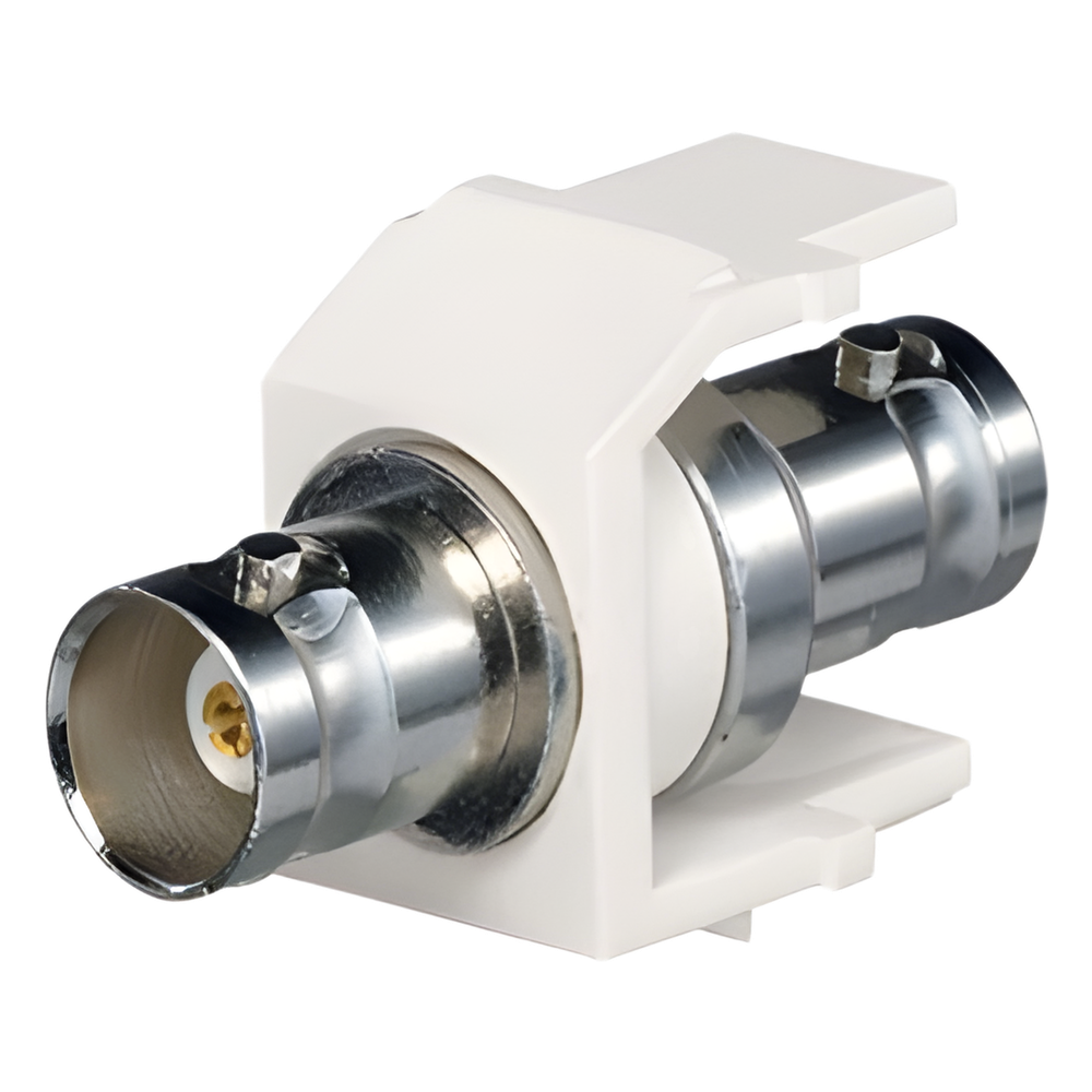 Módulo Acoplador Coaxial Tipo BNC, Keystone, de 50 Ohms, Color Blanco