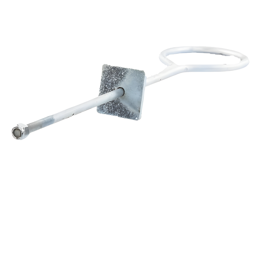 Ancla de Losa o Pared de 63-65 cm. de 13 cm diámetro de argolla. Galvanizado Electrolítico.