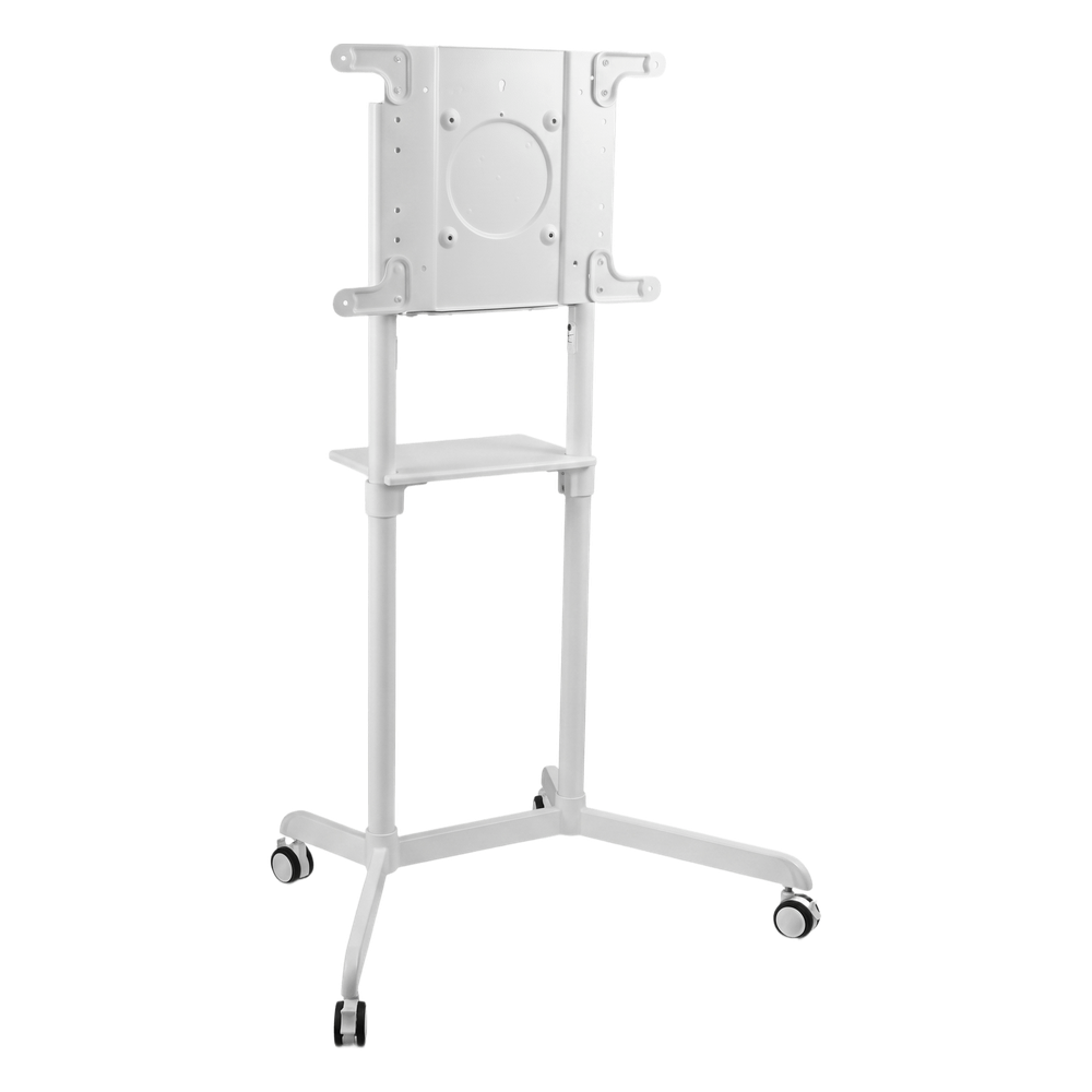Soporte Móvil Rotativo para Pantalla 37"-70" / Rotación 0° a 90° / VESA 200x200 a 600x400 / Carga 70 kg / Ruedas con Bloqueo / Color Blanco
