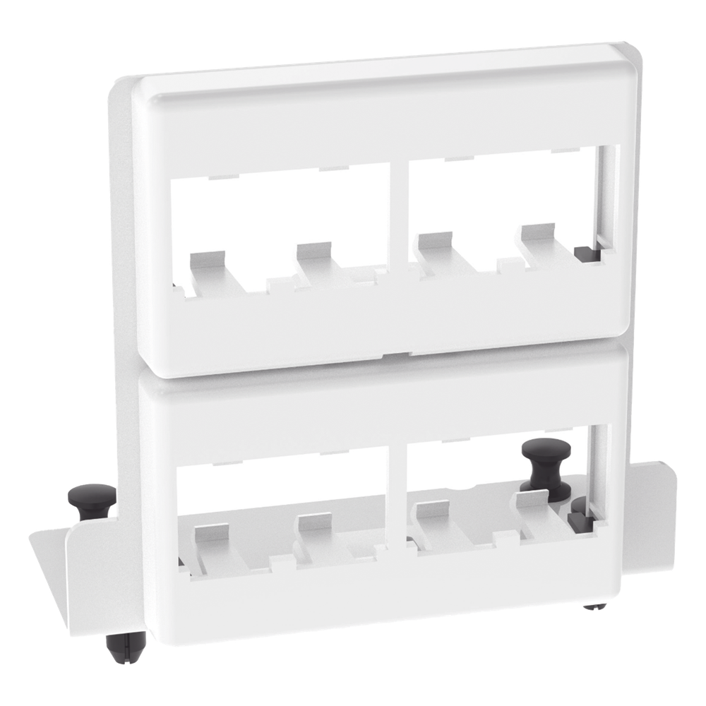 Patch Panel de 8 Puertos Mini-Com, Para Uso con Gabinetes Multipropósito, de Instalación a Presión, Color Blanco