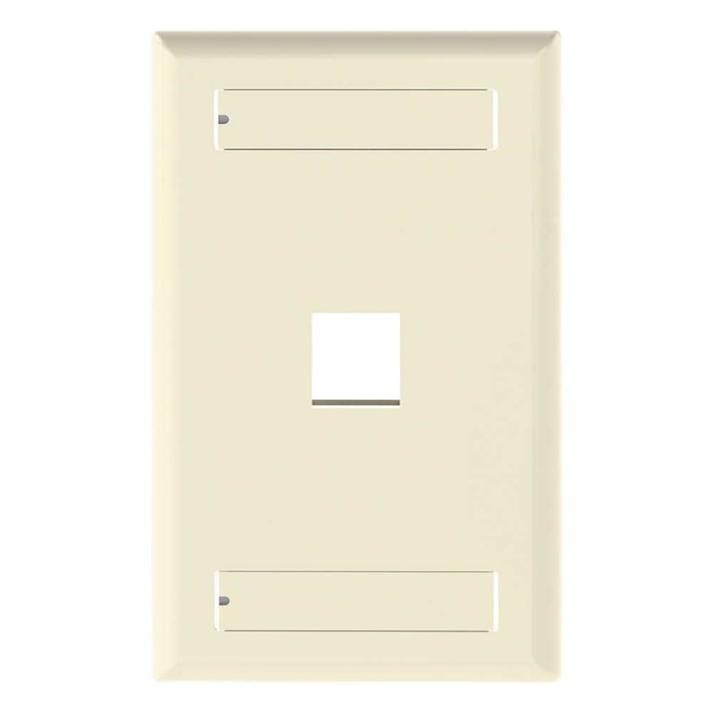 Placa de Pared Vertical, Salida Para 1 Puerto Keystone, Con Espacios Para Etiquetas, Color Marfil