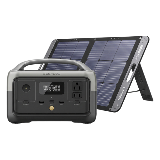 Estación de Energía Portátil / 256 Wh LFP / Inversor Onda Sinusoidal Pura 300 W / Panel Solar 200 W / USB-C 60 W / IP67 / Wi-Fi