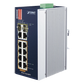 Switch Industrial PoE no administrable de 8 Puertos 10/100TX 802.3at,  Hasta 240 W, Combo TP / SFP Gigabit TP / SFP  (-40 ~ 75 grados C)