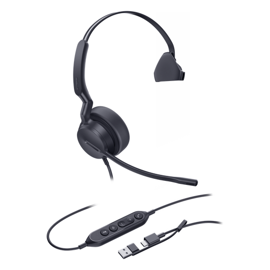 Diadema Alámbrica Yealink UH42 Mono con Audio HD y Conectividad USB-C/A Certificada con Microsoft Teams