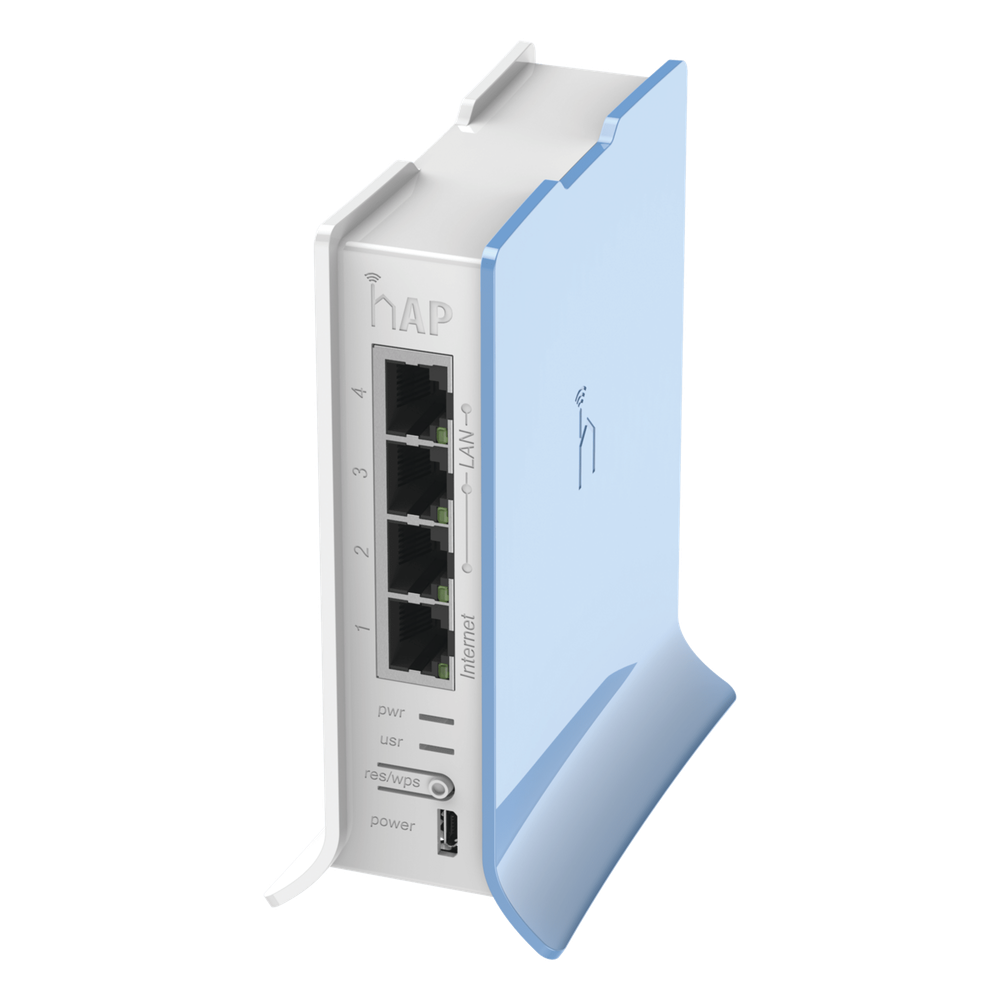 (hAP lite TC) 4 Puertos Fast Ethernet, Wi-Fi 2.4 GHz 802.11 b/g/n y base tipo Torre