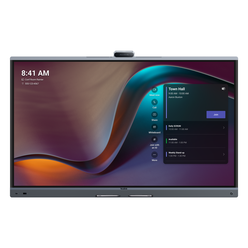 Yealink MeetingBoard 75 Pro, Centro de Colaboración Inteligente con IA, 4K UHD, Android 13, Micrófonos Integrados y Cámara Ultra Gran Angular