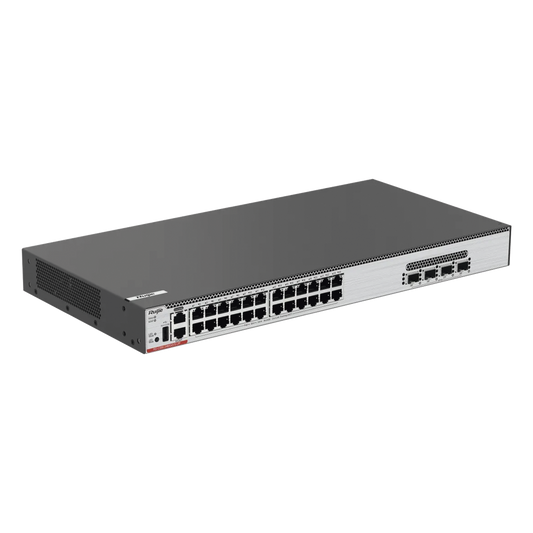 Switch Core PoE 802.3bt 370W Capa 3 Multi-Gigabit 24 puertos 5Gb/2.5Gb/1Gb/100M, 4 puertos fibra SFP28 25Gb