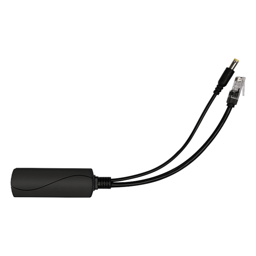 Splitter PoE / IEEE 802.3af/at / 30W / Puerto Gigabit / Salida DC 12V 2A / Indicadores LED / 95x26x20 mm (3.74x1.02x0.79 in)