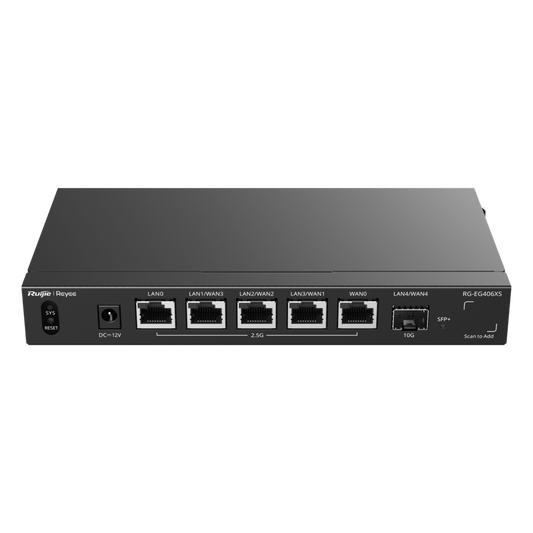 Router Balanceador con Función SD-WAN, Hasta 5 Servicios de Internet y hasta 400 clientes con desempeño de 2.5 Gbps, un puerto SFP+ 10G