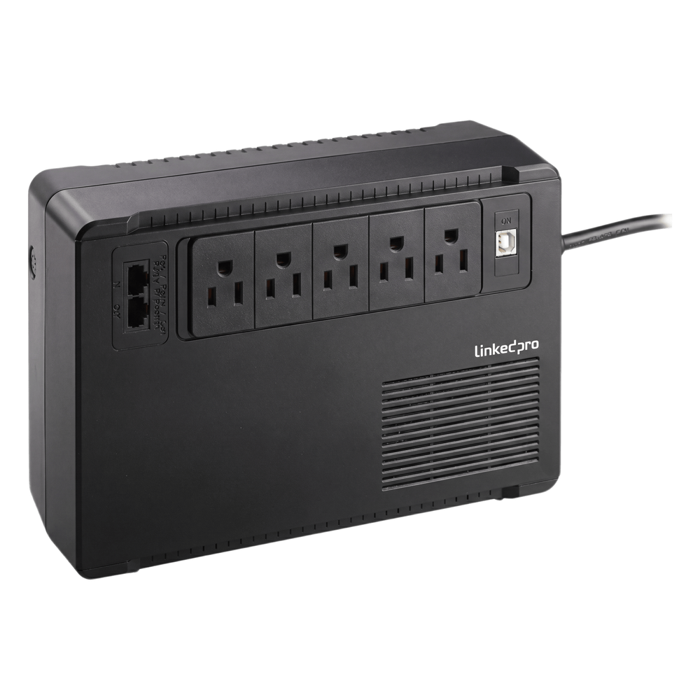 UPS de 750 VA/375 W, Topología Standby, Entrada 120 Vca NEMA 5-15P, de Escritorio, Con 8 Tomas NEMA 5-15R