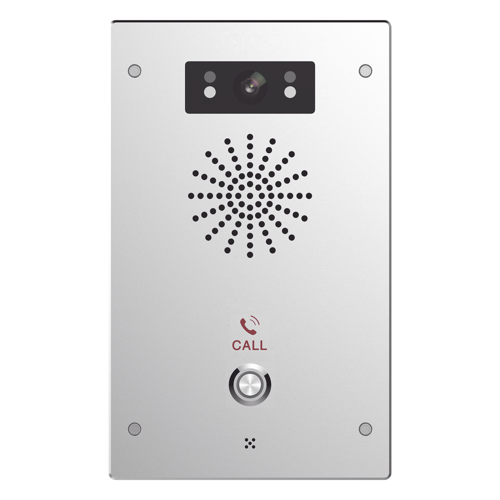 Video Intercomunicador IP / 2 Líneas SIP / Cámara 2MP 1080p / 2 Relevadores / ONVIF / IP65 e IK10 / PoE 802.3af / Audio HD / Visión Nocturna IR / -40°C a 70°C