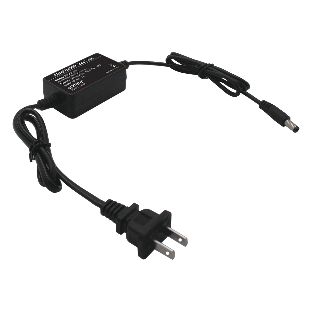Fuente de Poder 12 Vcc / 2 Amp / Con Terminales de Extensión / Distancias de cable hacia Vca 50 cm / Distancia de cable hacia dispositivo de 50 cm