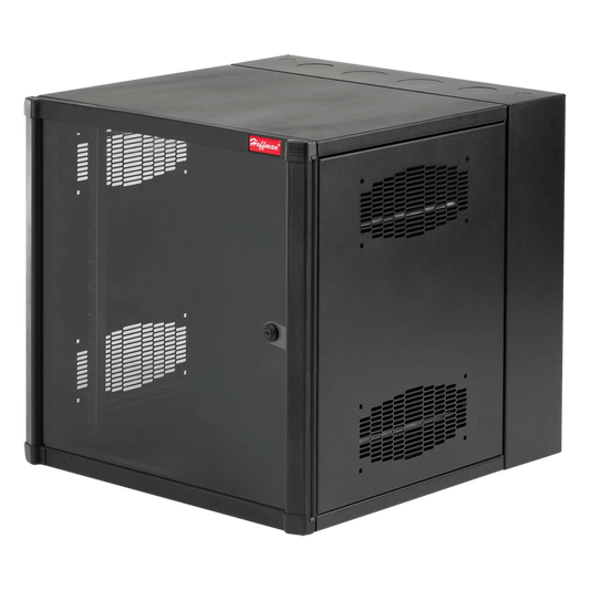 Gabinete AccessPlus de 26 UR Montaje en Pared de 19in, Rieles Numerados y Roscados #10-32, Puerta con Ventana de Seguridad, 600 mm de Ancho, 762 mm de Profundidad, Color Negro