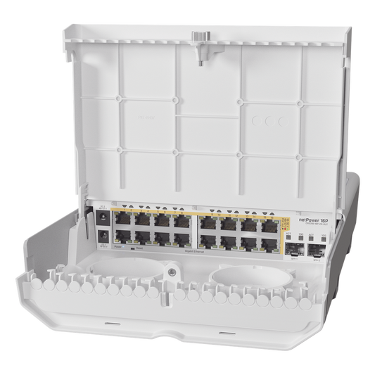 (netPower 16P) Switch administrable Sistema Operativo Dual, 16 puertos c/PoE, 2 puertos 10G SFP+ para Exterior