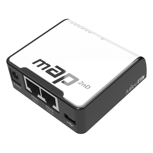 (mAP) 2 Puertos Fast Ethernet, 1 Puerto MicroUSB, WiFi 2.4 GHz 802.11 b/g/n