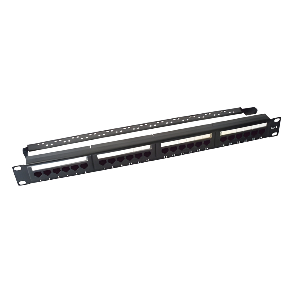 Panel de Parcheo de Impacto (110) UTP de 24 Puertos Cat6, 19 Pulgadas (48.26 cm), con Barra para Organizar Cable