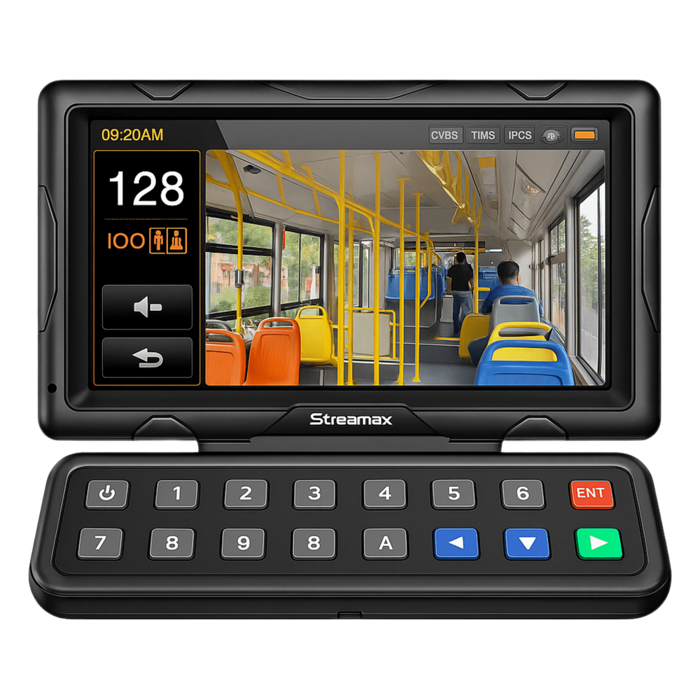 Panel de control dáctilar multifuncional con monitor de 7" para MDVR móvil Streamax