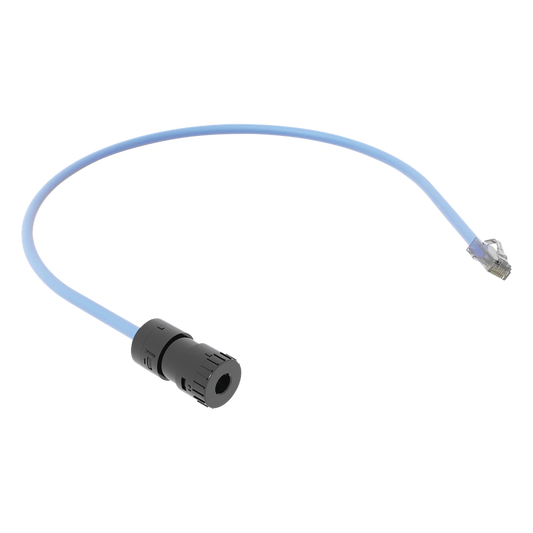 Cable de Conexión en Campo Jack a Plug RJ45, Categoría 6A, CMP (Plenum), 0.5 Metros (1.64 Pies), Color Azul