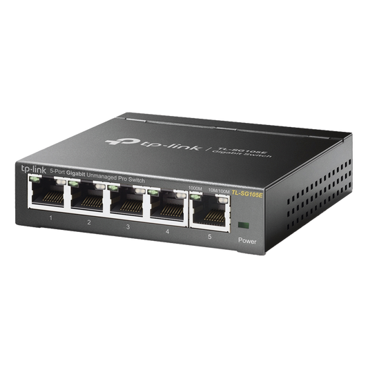 Switch Escritorio Easy Smart de 5 puertos 10/100/1000 Mbps / IGMP para Vigilancia / Calidad en el Servicio (QoS) / Gestión GUI