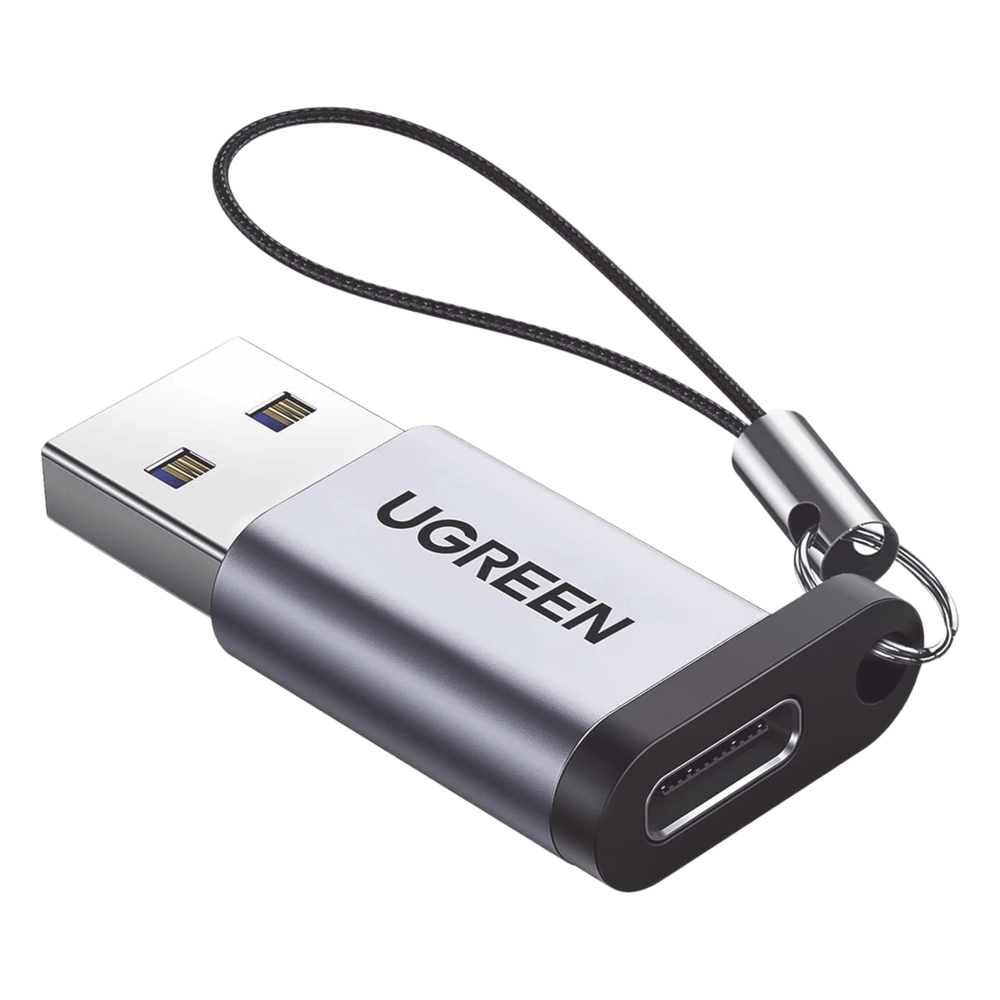 Adaptador USB 3.0 Macho a USB-C 3.1 Tipo C Hembra |Carga y Sincronización de Datos | Admite Corriente de 3A | Transferencia de hasta 5 Gbps | Amplia Compatibilidad | Chip VL160 | Caja de Aluminio | Color Gris