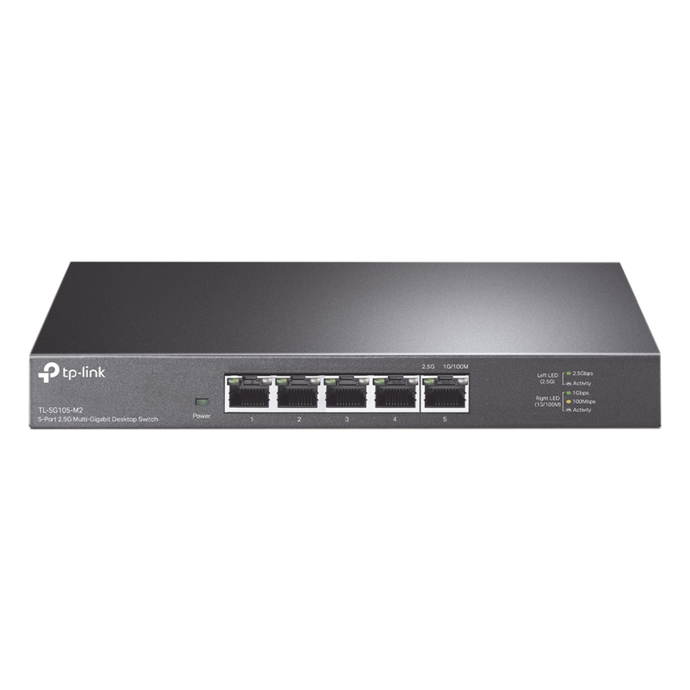 Switch Gigabit no administrable de 5 puertos 100 Mbps/ 1 Gbps/ 2.5 Gbps ideal para WiFi 6