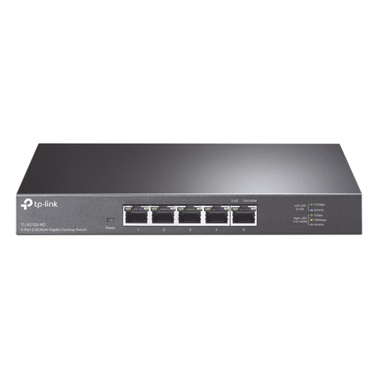 Switch Gigabit no administrable de 5 puertos 100 Mbps/ 1 Gbps/ 2.5 Gbps ideal para WiFi 6