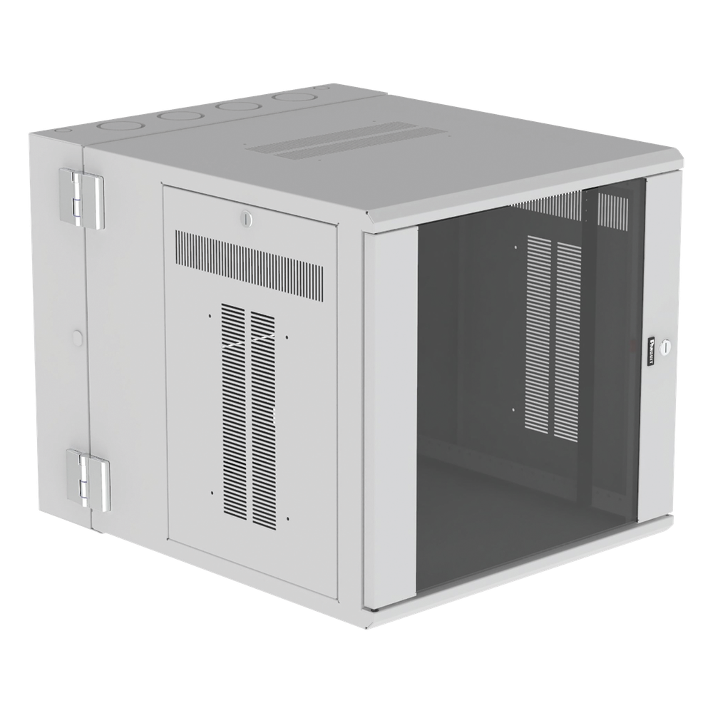 Gabinete PanZone de Montaje en Pared, de 19in, Puerta con Ventana de Seguridad, 12 UR, 762mm de Profundidad, Color Blanco