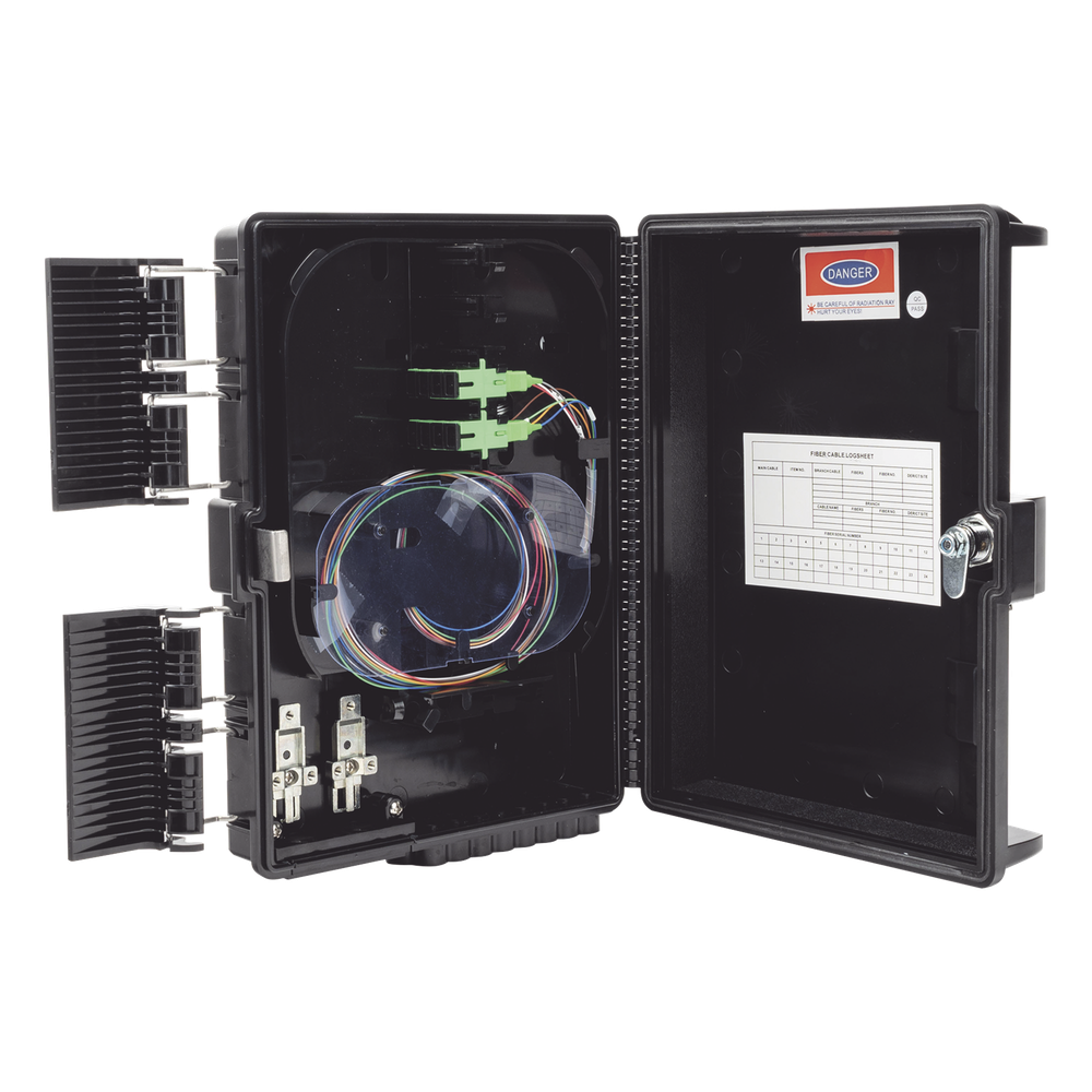 Cierre de Empalme para 24 fusiones de fibra óptica, Interior/Exterior, con 8 acopladores SC/APC y splitter 1x8 SC/APC Incluido, IP65