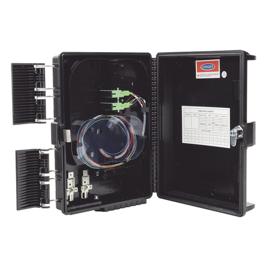 Cierre de Empalme para 24 fusiones de fibra óptica, Interior/Exterior, con 8 acopladores SC/APC y splitter 1x8 SC/APC Incluido, IP65