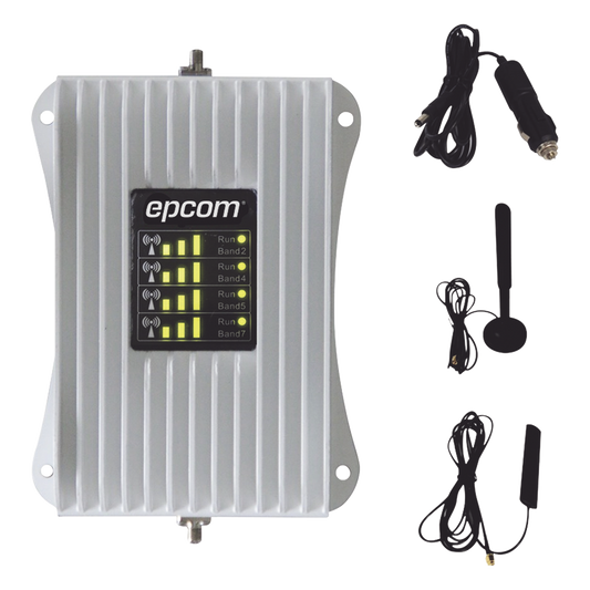 KIT Amplificador de Señal Celular Para Vehículo/ Soporta y Mejora la Señal Celular 5G, 4G LTE/ Múltiples Operadores, usuarios y dispositivos/ Ideal para Vehículo tipo Camioneta, Pick up o Sedán.