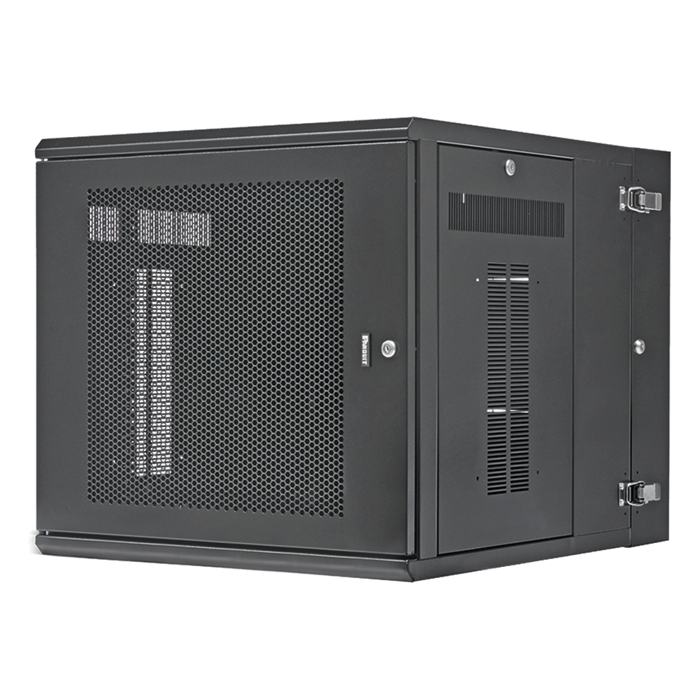Gabinete PanZone de Montaje en Pared, de 19in, Puerta Perforada, 12 UR, 762mm de Profundidad, Color Negro
