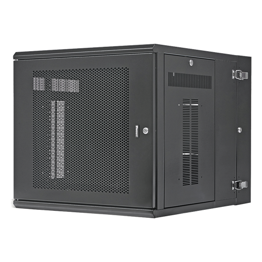 Gabinete PanZone de Montaje en Pared, de 19in, Puerta Perforada, 12 UR, 762mm de Profundidad, Color Negro