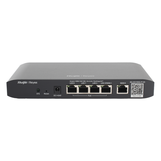 Router Balanceador con Función SD-WAN, PoE+ hasta 54 Watts, Hasta 2 Servicios de Internet y hasta 100 clientes con desempeño de 600 Mbps