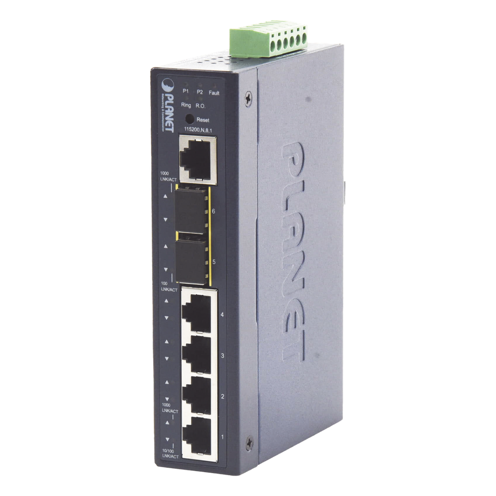 Switch Industrial Administrable Capa 2 con 4 Puertos 10/100/1000T y 2 Puertos SFP 1G/2.5G