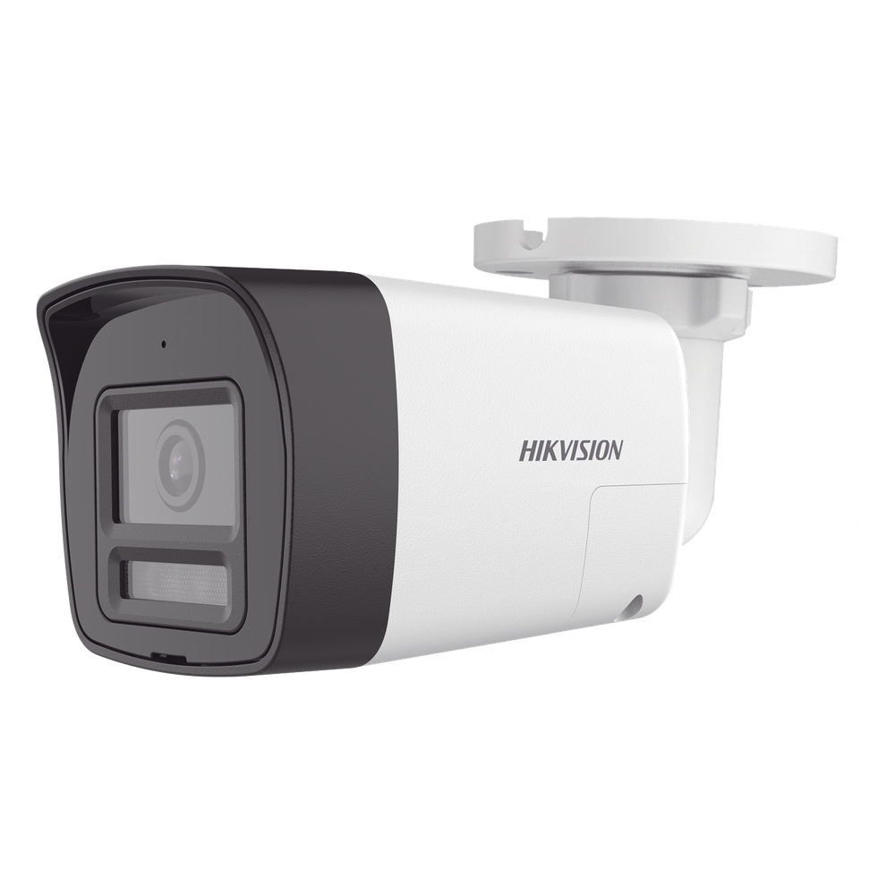 [Audio Bidireccional + Sirena & Estrobo + Dual Light + ColorVu] Bala TURBOHD 4K (8 Megapixel) / Lente 2.8 mm / 30 mts IR EXIR + 20 mts Luz Blanca / Micrófono y Bocina Integrado / Exterior IP67 / Metal / dWDR