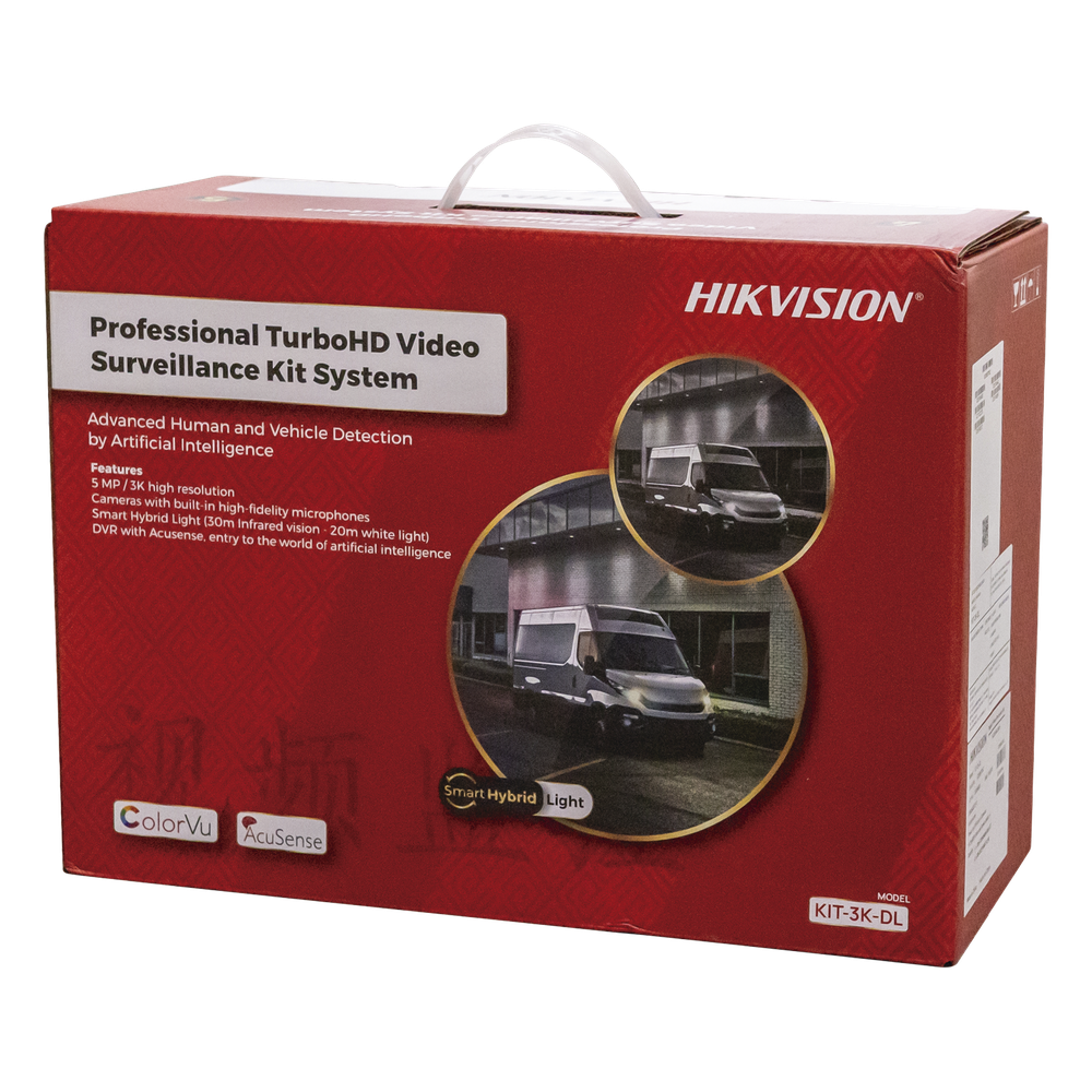 [Dual Light] Kit TurboHD 3K (5 Megapixel) / DVR 4 Canales / 4 Cámaras Bala para Exterior y Metal / Micrófono Integrado / Accesorios de Interconexión / Fuente de Poder